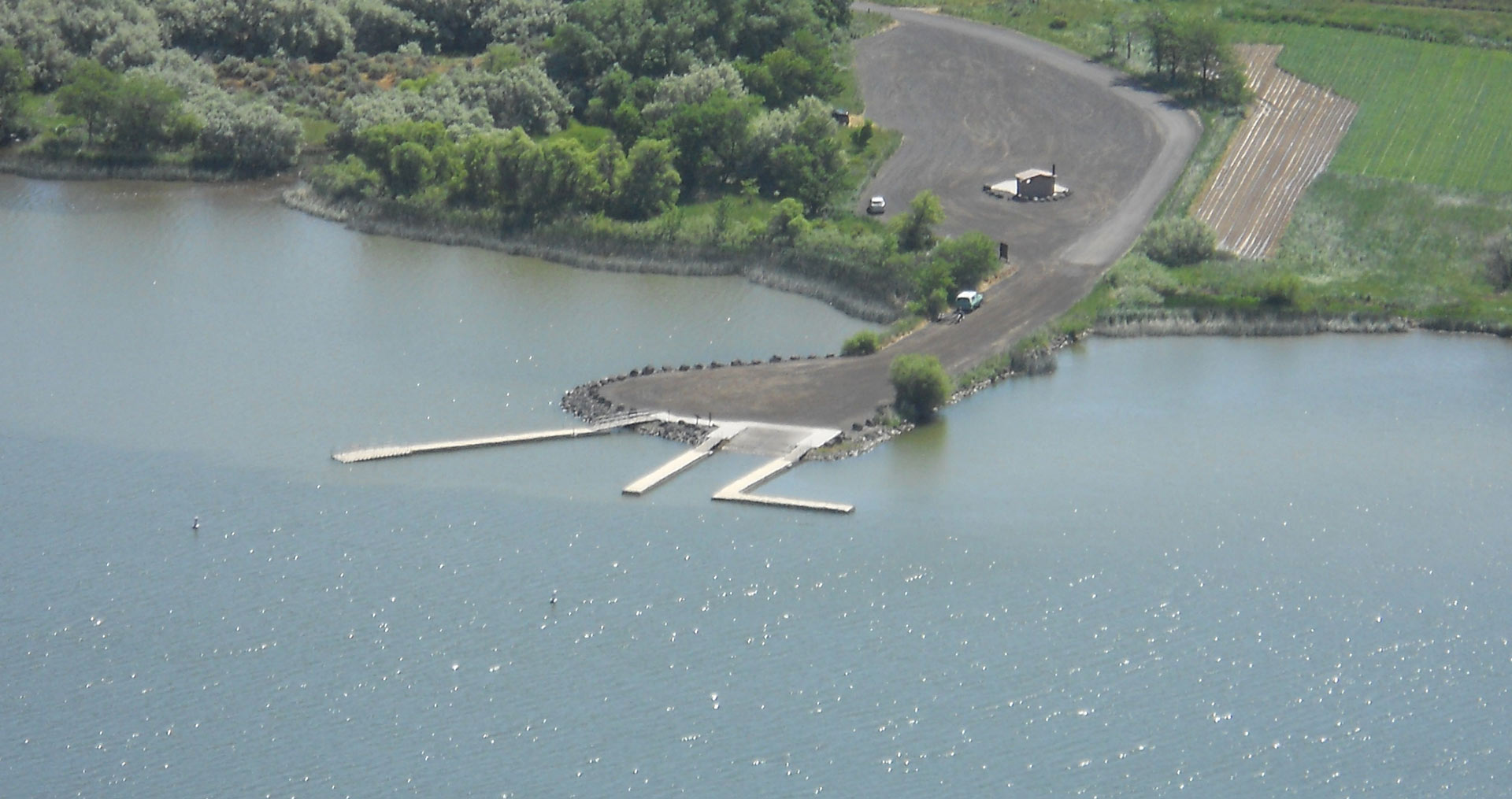 Aerial view of bell rapids campgrounds