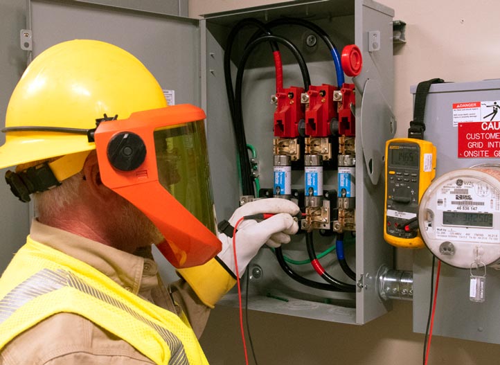 image of electrician working