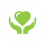 Benefits icon (hands with heart)