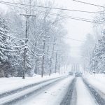 Snowy roads like this can contribute to car-pole collisions