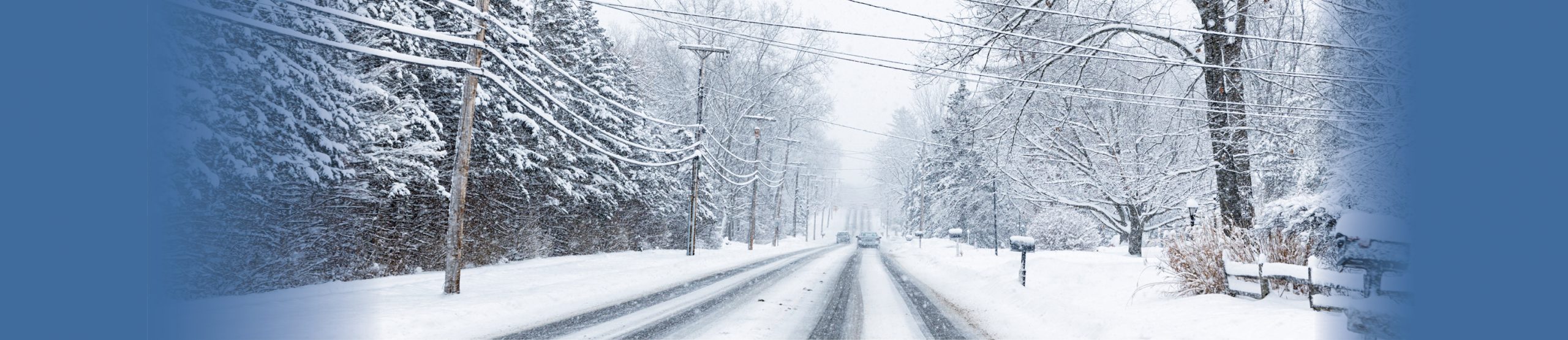 Snowy roads like this can contribute to car-pole collisions