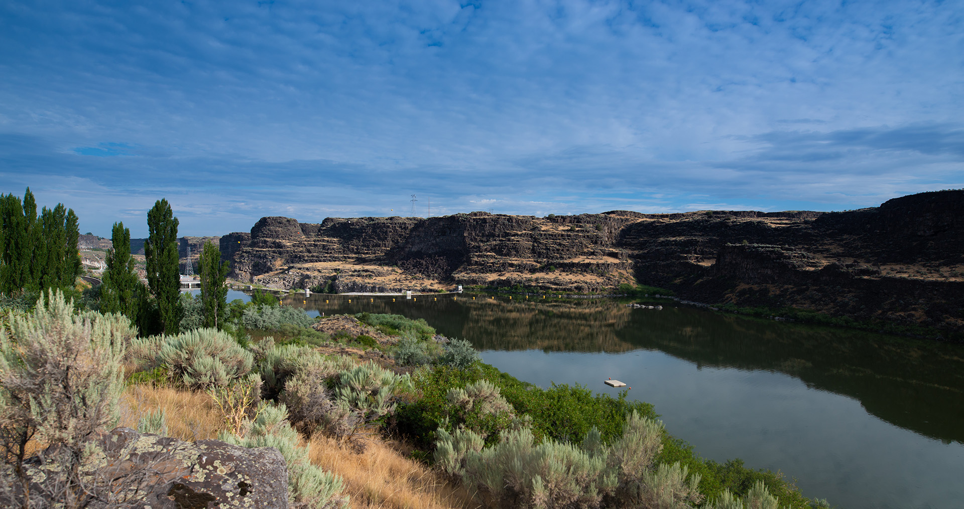 Image of reservoir water and scenic Idaho landscape