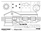 Image of coloring page of a house