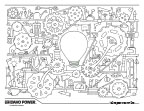 Image of coloring page of electricity gears