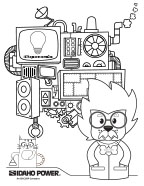 Image of a coloring page with inventory wattson on it