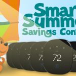 Smart thermostat summer savings contest with image of smart thermostats in a home