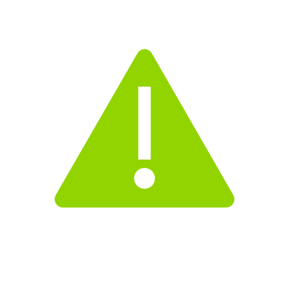 Icon of a triangle with an exclamation point for an alert