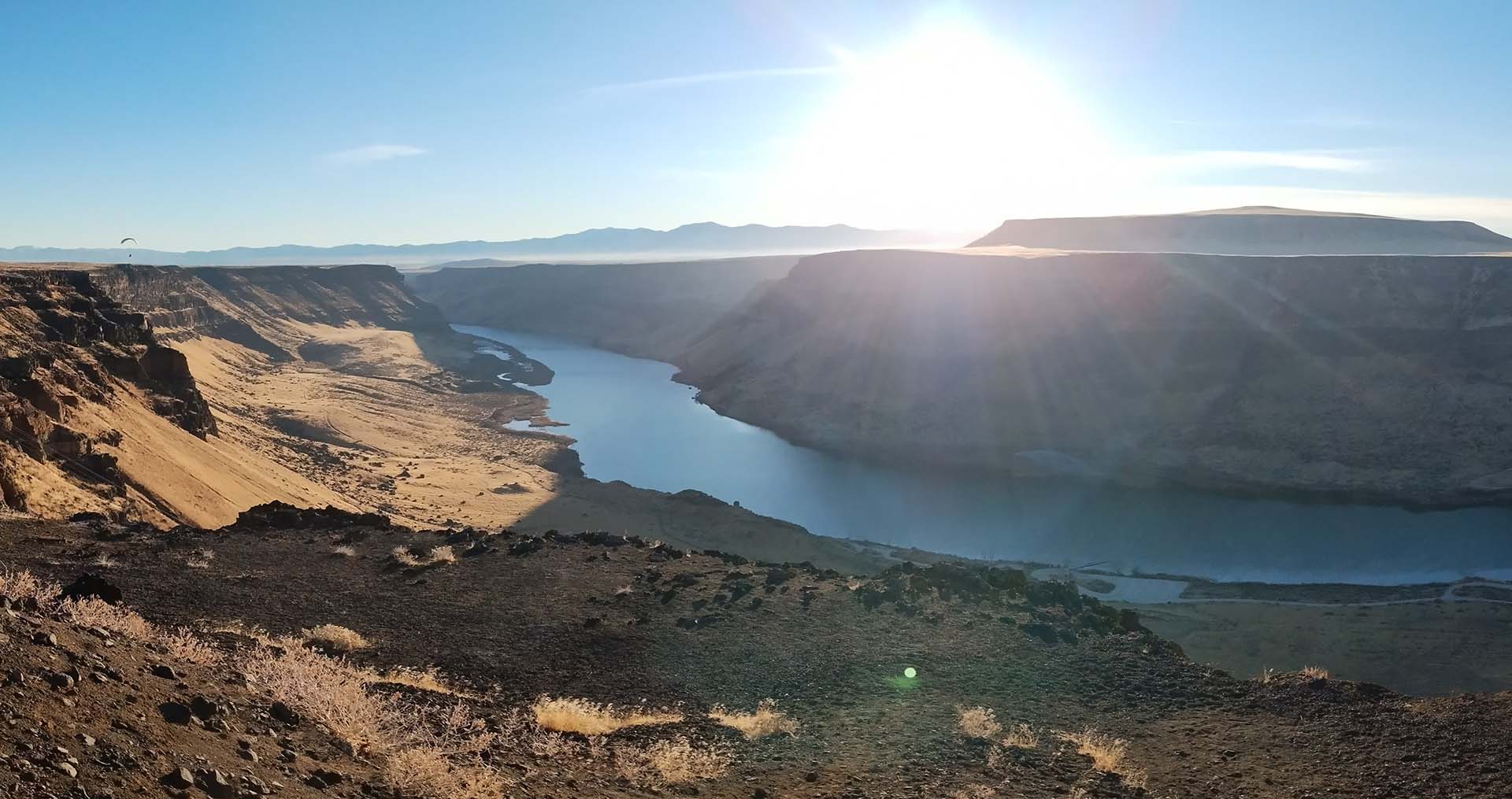 The Snake River with the sun shining